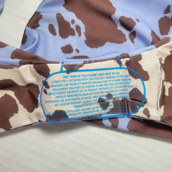 ASOS Design Cow Print Reversible High-Waisted Bikini Bottoms Swimwear Size US 8 - Picture 8 of 8
